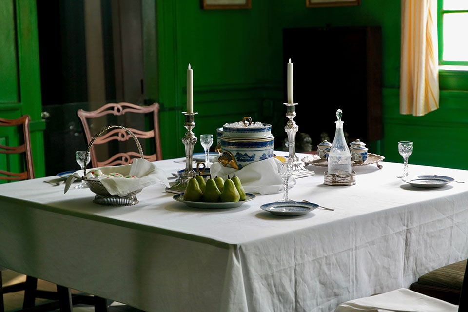 fancy table set with candles